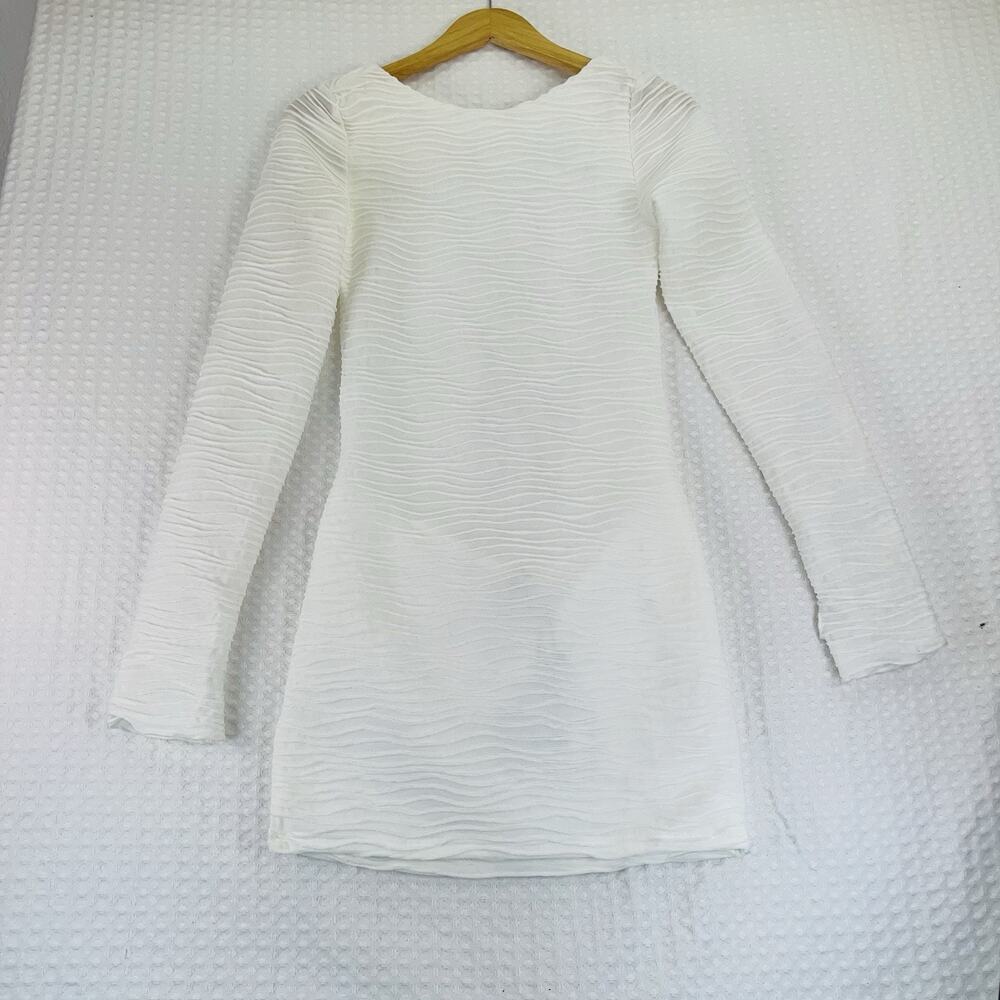 Princess Polly Dress Newton Mini Dress Size 2 Open Back Long Sleeve White - Picture 2 of 12